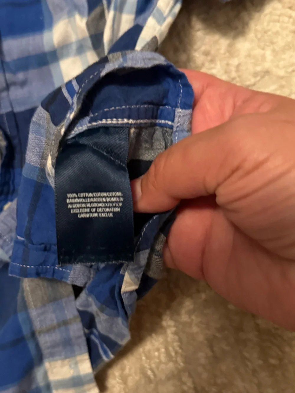 Ralph Lauren Blue White Gray Plaid Short Sleeve Button-Down Cotton Shirt size 4T
